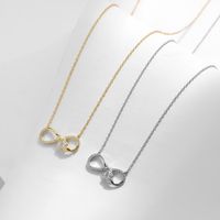 Ig Style Romantic Sweet Infinity Sterling Silver 14k Gold Plated Rhodium Plated Zircon Necklace In Bulk main image 3