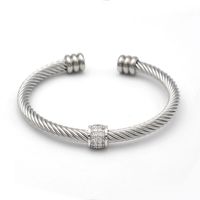 Elegant Curve Stainless Steel Plating Twisted Cable Bracelet sku image 15
