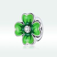Casual Four Leaf Clover Heart Shape Frog Sterling Silver Inlay Malachite Glass Zircon Jewelry Accessories main image 8