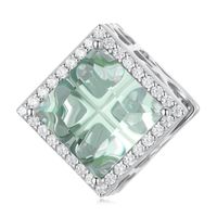 Casual Four Leaf Clover Heart Shape Frog Sterling Silver Inlay Malachite Glass Zircon Jewelry Accessories sku image 6