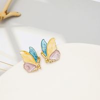 1 Pair Lady Butterfly Enamel Alloy Ear Studs main image 1