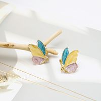 1 Pair Lady Butterfly Enamel Alloy Ear Studs main image 4