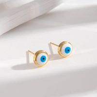 1 Pair Vintage Style Simple Style Devil's Eye Copper Ear Studs sku image 4