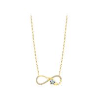 Ig Style Romantic Sweet Infinity Sterling Silver 14k Gold Plated Rhodium Plated Zircon Necklace In Bulk sku image 1