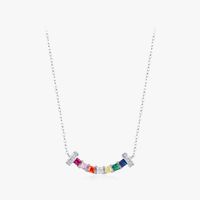Ig Style Commute Colorful Sterling Silver Rhodium Plated Zircon Necklace In Bulk sku image 1