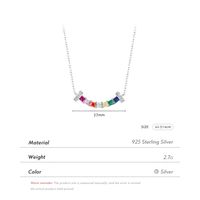 Ig Style Commute Colorful Sterling Silver Rhodium Plated Zircon Necklace In Bulk main image 6