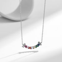 Ig Style Commute Colorful Sterling Silver Rhodium Plated Zircon Necklace In Bulk main image 4