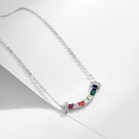 Ig Style Commute Colorful Sterling Silver Rhodium Plated Zircon Necklace In Bulk main image 3