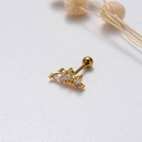1 Piece Sweet Simple Style Pentagram Flower Butterfly Plating Inlay Copper Zircon Cartilage Earrings main image 8