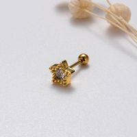 1 Piece Sweet Simple Style Pentagram Flower Butterfly Plating Inlay Copper Zircon Cartilage Earrings main image 7