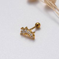 1 Piece Sweet Simple Style Pentagram Flower Butterfly Plating Inlay Copper Zircon Cartilage Earrings main image 4
