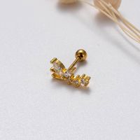 1 Piece Sweet Simple Style Pentagram Flower Butterfly Plating Inlay Copper Zircon Cartilage Earrings main image 5
