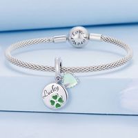 Casual Four Leaf Clover Heart Shape Frog Sterling Silver Inlay Malachite Glass Zircon Jewelry Accessories main image 3