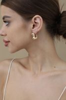 1 Pair Ig Style Simple Style Solid Color Plating Copper Ear Studs main image 3