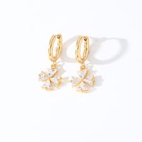 1 Pair Cute Simple Style Star Flower Plating Inlay Stainless Steel Zircon Drop Earrings main image 5
