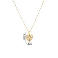 Vintage Style Sun Heart Shape Butterfly Titanium Steel Plating Inlay Zircon Gold Plated Pendant Necklace sku image 7