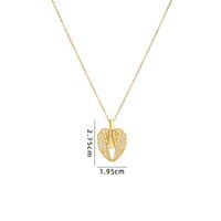 Vintage Style Sun Heart Shape Butterfly Titanium Steel Plating Inlay Zircon Gold Plated Pendant Necklace sku image 9
