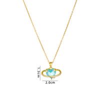 Cute Sweet Heart Shape Copper Plating Inlay Zircon Pendant Necklace sku image 7