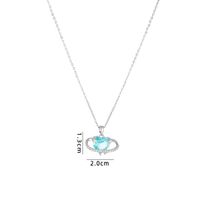 Cute Sweet Heart Shape Copper Plating Inlay Zircon Pendant Necklace sku image 8