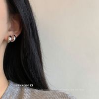 1 Pair Simple Style Solid Color Plating Metal Ear Studs main image 3