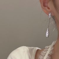 1 Pair Ig Style Water Droplets Plating Inlay Copper Zircon Drop Earrings main image 4