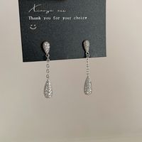 1 Pair Ig Style Water Droplets Plating Inlay Copper Zircon Drop Earrings sku image 1