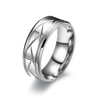 Simple Style Round Stainless Steel Unisex Rings sku image 1