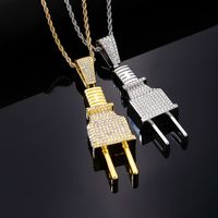 Hip-hop Vintage Style Rock Geometric Stainless Steel Alloy Plating Inlay Zircon Gold Plated Silver Plated Men's Pendant Necklace main image 4