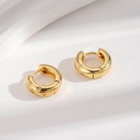 1 Pair Simple Style Round Snowflake Inlay Copper Zircon Earrings sku image 2