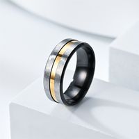 Simple Style Color Block Titanium Steel Couple Rings main image 1