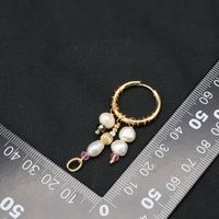 1 Pair Ig Style Round Beaded Freshwater Pearl Sterling Silver 18k Gold Plated Drop Earrings main image 2