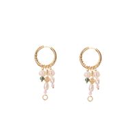 1 Pair Ig Style Round Beaded Freshwater Pearl Sterling Silver 18k Gold Plated Drop Earrings sku image 1