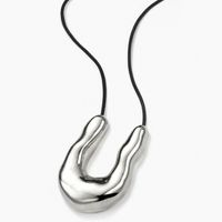 Einfacher Stil U-form Messing Überzug Halskette sku image 2
