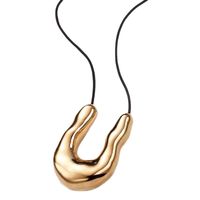 Einfacher Stil U-form Messing Überzug Halskette main image 2