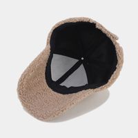 Autumn And Winter New Thickened Lamb Wool Solid Color Curved Brim Peaked Cap Women's Simple Fashionable Warm Baseball Cap Men's Sunhat main image 4