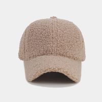 Autumn And Winter New Thickened Lamb Wool Solid Color Curved Brim Peaked Cap Women's Simple Fashionable Warm Baseball Cap Men's Sunhat sku image 4