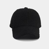 Autumn And Winter New Thickened Lamb Wool Solid Color Curved Brim Peaked Cap Women's Simple Fashionable Warm Baseball Cap Men's Sunhat sku image 1