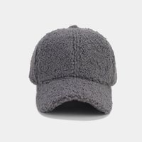 Autumn And Winter New Thickened Lamb Wool Solid Color Curved Brim Peaked Cap Women's Simple Fashionable Warm Baseball Cap Men's Sunhat sku image 5
