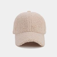 Autumn And Winter New Thickened Lamb Wool Solid Color Curved Brim Peaked Cap Women's Simple Fashionable Warm Baseball Cap Men's Sunhat sku image 3