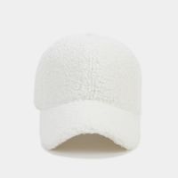 Autumn And Winter New Thickened Lamb Wool Solid Color Curved Brim Peaked Cap Women's Simple Fashionable Warm Baseball Cap Men's Sunhat sku image 2