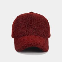 Autumn And Winter New Thickened Lamb Wool Solid Color Curved Brim Peaked Cap Women's Simple Fashionable Warm Baseball Cap Men's Sunhat sku image 7