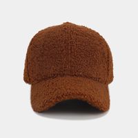 Autumn And Winter New Thickened Lamb Wool Solid Color Curved Brim Peaked Cap Women's Simple Fashionable Warm Baseball Cap Men's Sunhat sku image 10