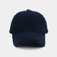 Autumn And Winter New Thickened Lamb Wool Solid Color Curved Brim Peaked Cap Women's Simple Fashionable Warm Baseball Cap Men's Sunhat sku image 8