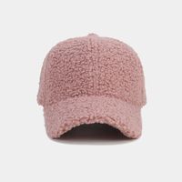 Herbst Und Winter Neu Verdickte Lamm Wolle Einfarbig Gebogene Krempe Pinkappe Damen Einfach Modische Warme Baseball Mütze Herren Sonnenhut sku image 9