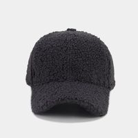 Autumn And Winter New Thickened Lamb Wool Solid Color Curved Brim Peaked Cap Women's Simple Fashionable Warm Baseball Cap Men's Sunhat sku image 6