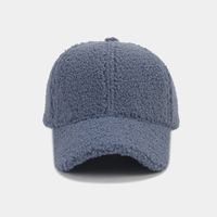 Autumn And Winter New Thickened Lamb Wool Solid Color Curved Brim Peaked Cap Women's Simple Fashionable Warm Baseball Cap Men's Sunhat sku image 12