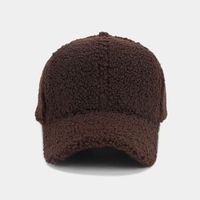 Otoño E Invierno Nueva Gorra Gruesa De Lana De Cordero De Color Sólido De Borde Curvo De Pico Gorra De Béisbol Cálida Simple De Moda Para Mujer Sombrero De Sol Para Hombre sku image 13