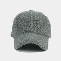 Autumn And Winter New Thickened Lamb Wool Solid Color Curved Brim Peaked Cap Women's Simple Fashionable Warm Baseball Cap Men's Sunhat sku image 15
