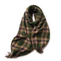 Korean Style Contrast Color Check Retro Artificial Cashmere Scarf Women's Winter Neck Warmer Warm All-matching Fashion Ins Factory Wholesale sku image 1