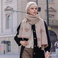 Women's Scarf High-grade Heart Printing Mid-length Warm Autumn And Winter Scarf New Winter Fashion Commuter Scarf For Women main image 1